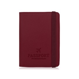 MultiValue Passport Wallet, Leather Passport Cover Multifunction Passport Card Holder with Card Slot Slim Travel Passport Wallet for Women and Men (Red)