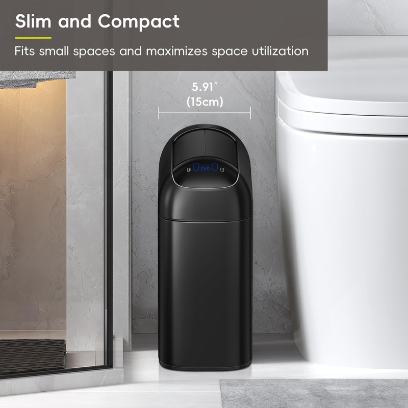EKO Astro Slim Sensor Trash Can, 10L / 2.6 Gallon