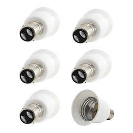 E-Simpo 6pcs BA15D to E26/E27 Light Socket Adapter BA15D Light Socket Adapter to Standard Medium Edison Screw Bulb Base Adapter (BA15D to E26/E27 Adapter)