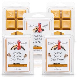 The Candle Daddy Gobble, Gobble Deez Nutz - Thanksgiving Edition - Banana Nut Bread Scent - Maximum Scented Wax Cubes/Melts- 5 Packs -10 Ounces Total- 30 Cubes