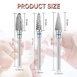 HABNI 3 Stück Nagelbohrer, Werkzeug zum Polieren und Schärfen der Nägel, Wolfram-Bohrer, für Maniküre, Pediküre