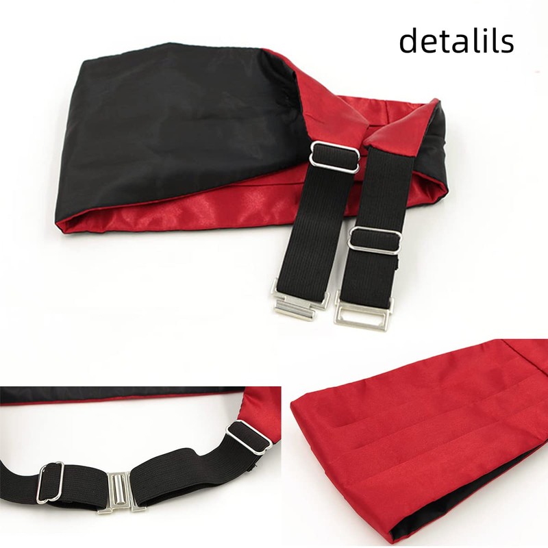 NECOTIA 3-Piece Tie Set (Cummerbund, Bow Tie, Pocket Square), Suitable