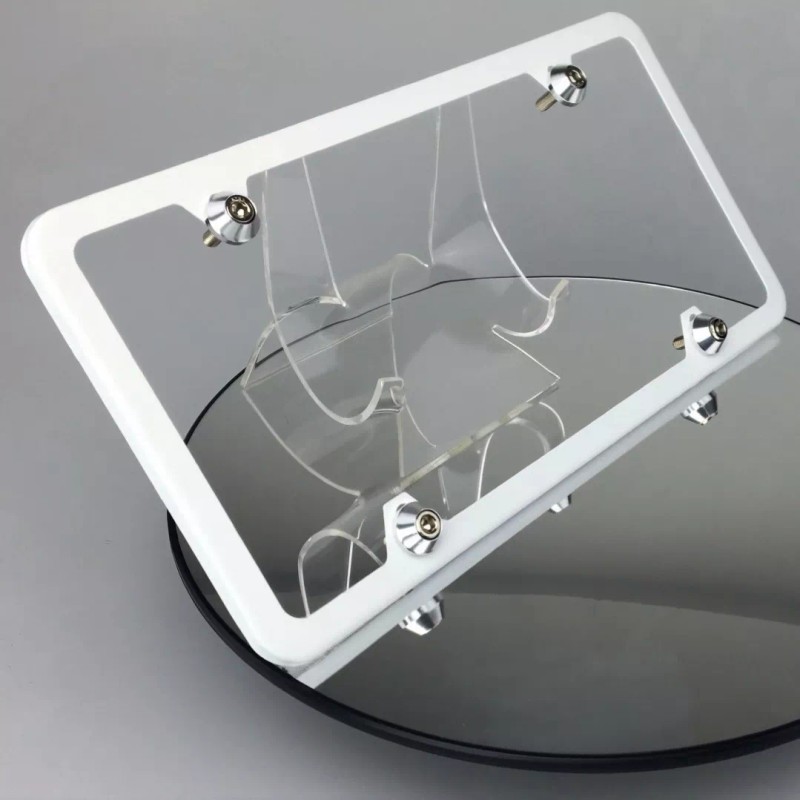 MotorVehicleParts New White License Plate Frame Slim 4 Holes w/