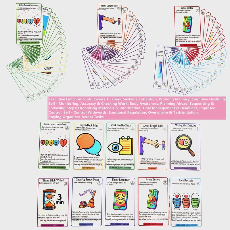 ADHD Coping Skills Cards for Kids, Teens & Adults, 63