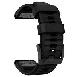OUTVI Silicone watch band compatible with garmin fenix 5x 6x Pro 7x 3 hr quick fit 26mm bands replacement for Epix Pro Gen 2 51mm Enduro 2 Descent Mk1 Mk2 Mk2i Mk3i tactix soft men women Black