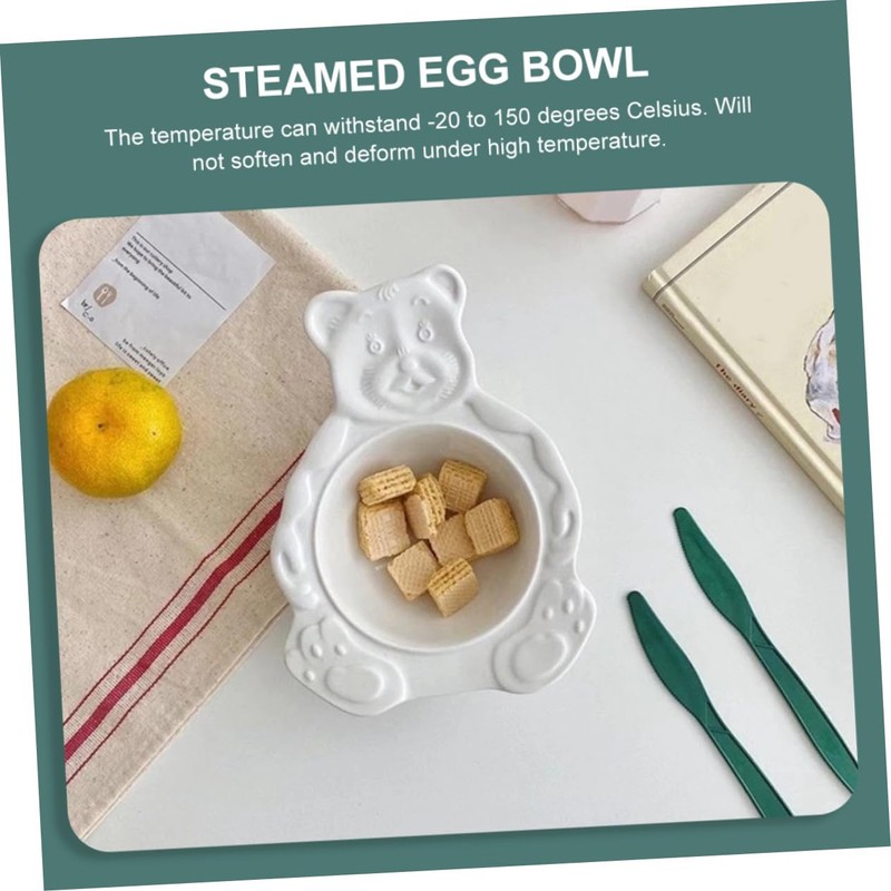 MAGICLULU 1Pc Creative Bear Shaped Ceramic Steamed Egg Mold High