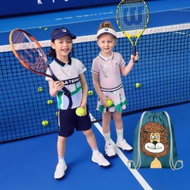 CALLYSONIC Gym bag girls, gym bag boys, lightweight and robust gym bag children, sports bag boy, sports backpack children, swimming bag, cute lion design, for sports, school, Dark blue-1, S