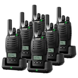 Retevis H777D Walkie Talkies for Adults with LCD Screen, Type-C Charging, FRS Long Range Handheld 2 Way Radio, Hand Free Rechargeable, for Business Restaurant Retail Church(6 Pack)