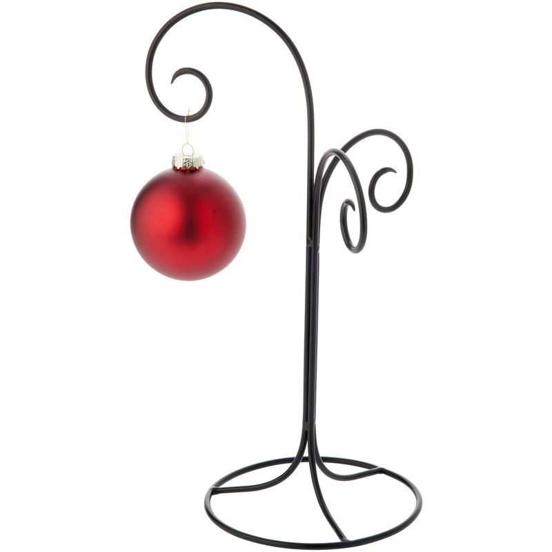 Bard's Black Wrought Iron 3 Arm Ornament Stand, 17" H