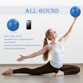 Pilates Ball, 22 cm Pilates Ball with Inflatable Straw, Gymnastics Ball, Small, Gymnastics Balls, Children, Overball, Fitness Ball, Yoga Ball, Fitball, Office, Ergonomic, for Core Strengthening/Home