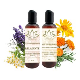 Aceite Para Masaje Orgánico Relajante Descontracturante 2pz