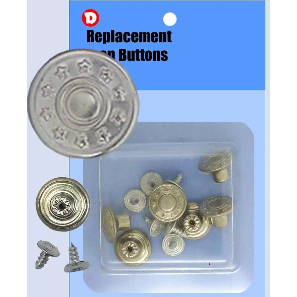 Unbranded 14 mm No-Sew Replacement Jean Tack Buttons (14N16) 6