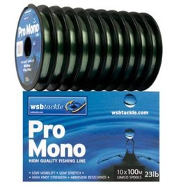 WSB Pro Mono Fishing Line 3lb to 33lb 100m Spool Supple Carp Monofilament Low (6lb)