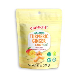 CORNICHE Turmeric Ginger Candy, Anti-Nausea and Digestion Aid, Individually Wrapped Healthy Candy 3.53 Oz Bag (Mango), Small