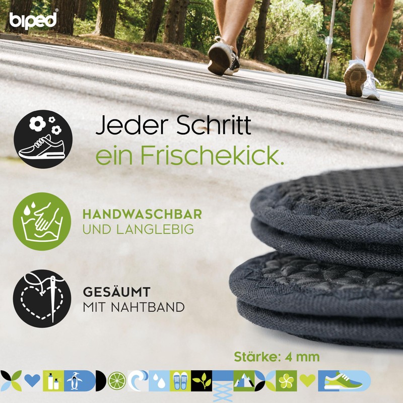 biped 2 Pair Activated Carbon Soles - Highly Effective -