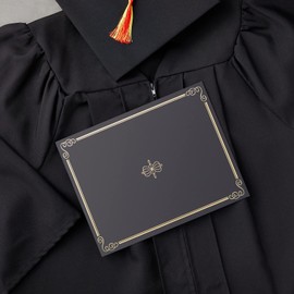 24 Pack Black Certificate Holders for Graduation Diploma, Awards, Achievements, Letter Size Documents, Gold Foil Design (11.2 x 8.8 In)