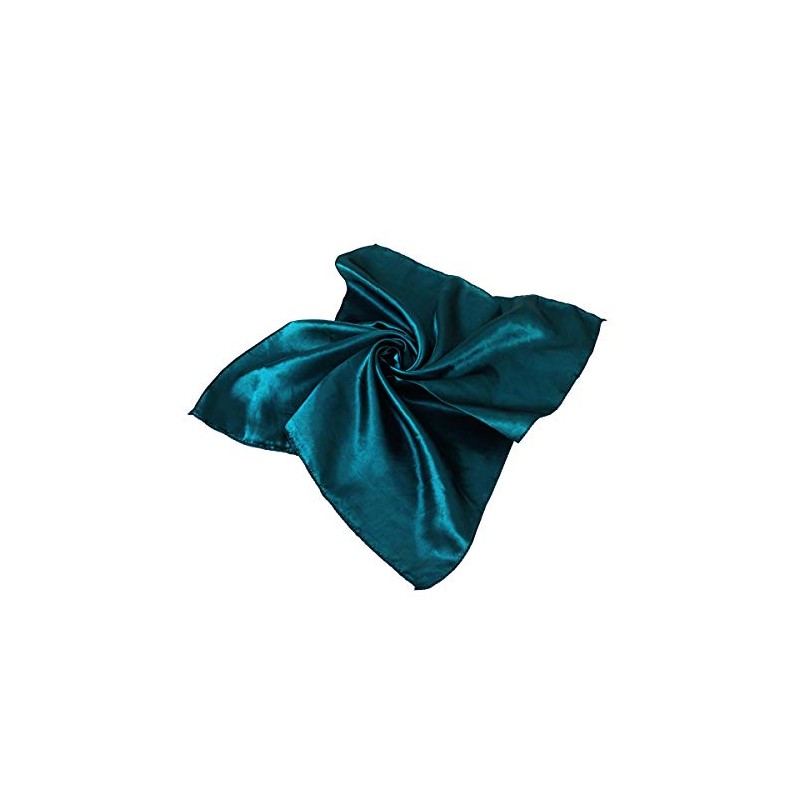 TrendsBlue Elegant Small Silk Feel Solid Color Satin Square Scarf