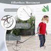 Wagon Planter, Decorative Wooden Garden Planter with Wheels, 2 Planting