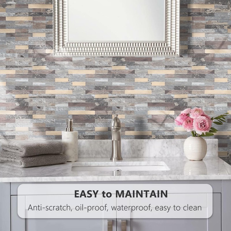 STICKGOO Peel and Stick Backsplash, PVC Wall Tiles Stick on