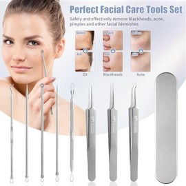 FEITA - Kit de herramientas para quitar espinillas, extractor de espinillas, herramientas para acné para nariz facial, aguja de acné de acero inoxidab