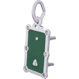 Rembrandt Sterling Silver Pool Table Charm w/ Green Enamel by Rembrandt
