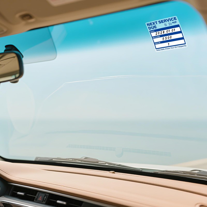 YIKIADA 500 PCS Oil Change Stickers Vinyl 2 Inches Clear