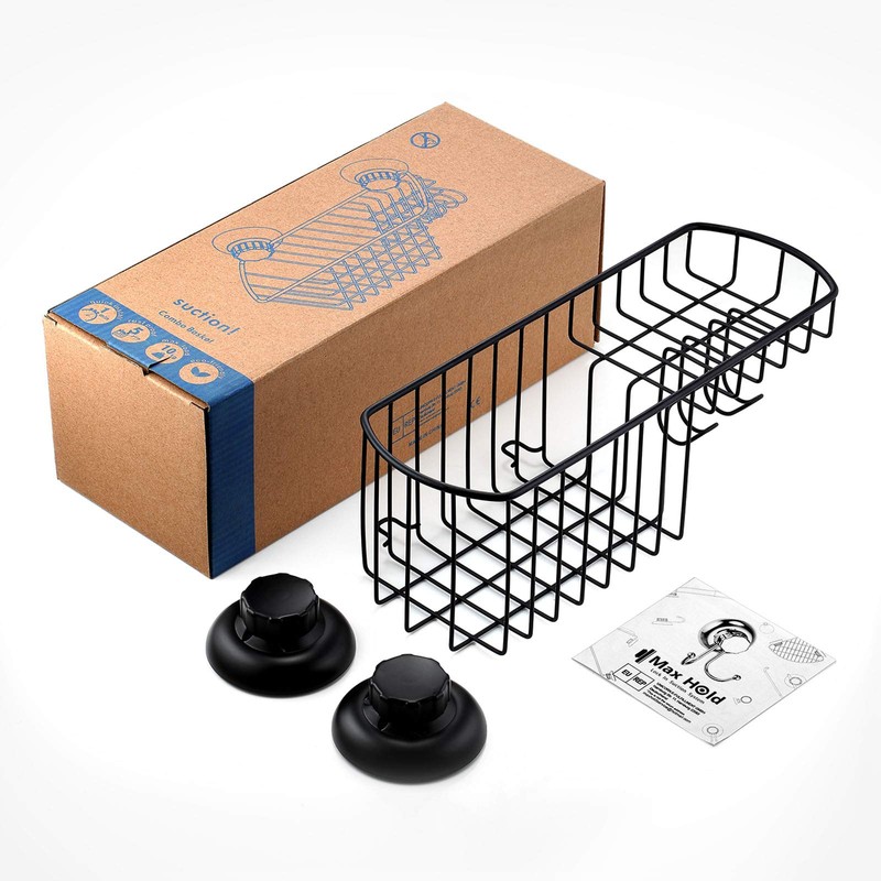 MaxHold No-Drilling/Suction Cup Multi-Functional Combo Basket - Vaccum System -