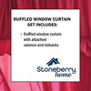 Stoneberry Home Ruffled Window Curtain Set, 70" x 45" Curtain
