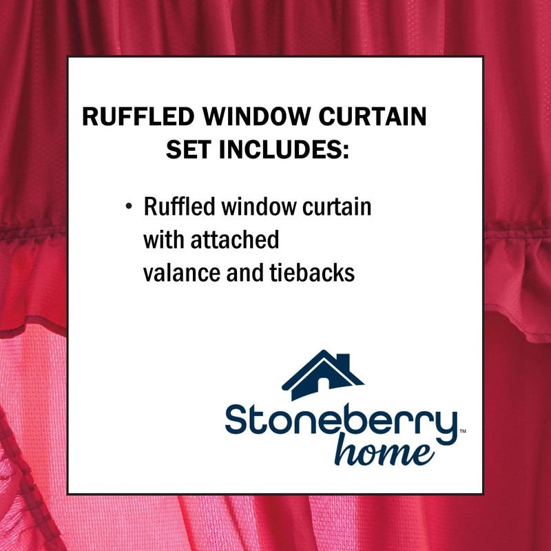 Stoneberry Home Ruffled Window Curtain Set, 70" x 45" Curtain