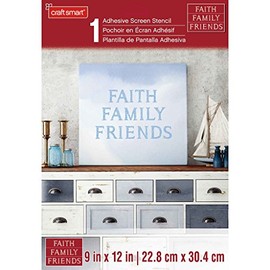 Craft Smart 1 Adhesive Flex Stencil 9in X 12in Faith, Family, Friends