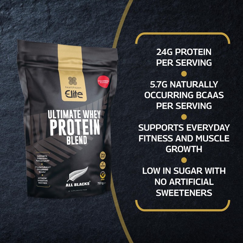 Healthspan Elite All Blacks Ultimate Whey Protein Blend 750g |