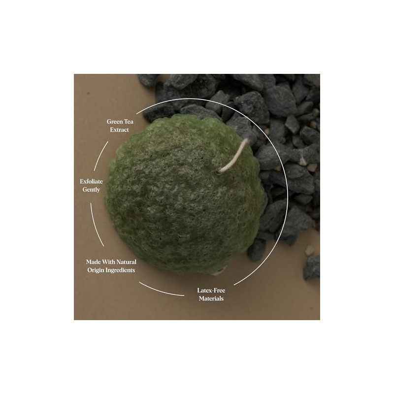 Ilem Japan Esponja Facial Natural Konjac Verde Unidad Paquete