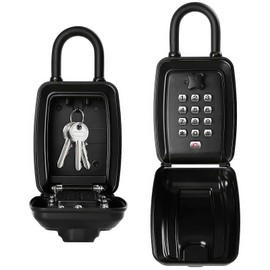 PZJFH Key Safe Lock Box Outdoor Hangable Weatherproof Portable Lock Box for Keys for Home Garage Office School Free of Installation