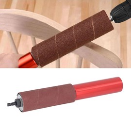 Spindle Sander Adapter, 1.5 Inch Sanding Drum Aluminium Alloy Spindle Grinder Adapter Drill Sanding Mandrel Set with Key & 10 Pieces Sandpaper for Wood Metal