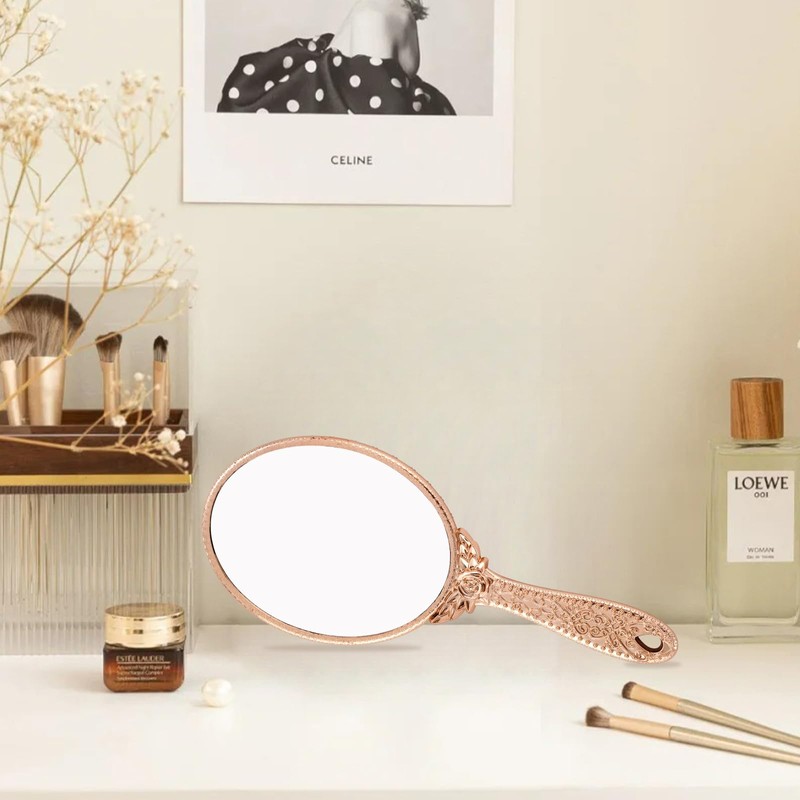 XPXKJ Hand Mirror Vintage Handheld Mirror with Handle Vanity Makeup