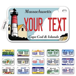 InkMyPlate Custom Massachussetts Small Plate | 7x4 in | 3 Sizes | Custom Mini Tags for Kids Bicycles | Power Wheels | Wagons | ATV | USA Thick .040 Aluminum