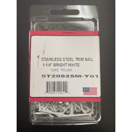 White TRIM COIL NAILS STAINLESS STEEL 1LB WHITE 1 1/4" LONG MADE IN USA 100673