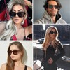 Laurinny Retro Rectangular Sunglasses for Women Men Vintage Square Trendy