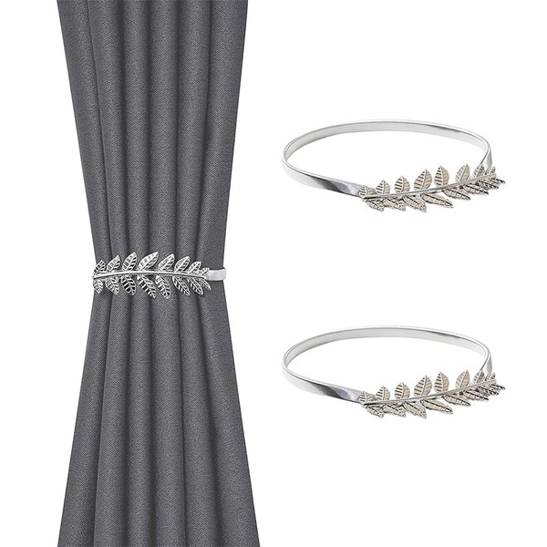Curtain Tiebacks, Metal Leaves Curtain Holdbacks Adjustable Curtain Straps Curtain