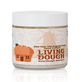 Living Dough - 900 Year Old Sourdough Starter Culture - Active & Live Organic Sourdough Starter for Baking - For Artisanal Bread, Pizza Dough, Waffles & More