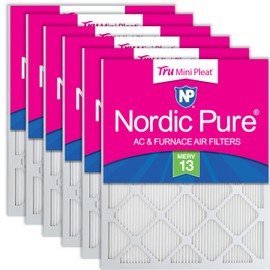 Nordic Pure 25x25x1 (24 1/2 x 24 1/2 x 3/4) Tru Mini Pleat MERV 13 AC Furnace Air Filters – 2.5X More Media for Longer-Lasting, High-Efficiency Filtration - 6 Pack