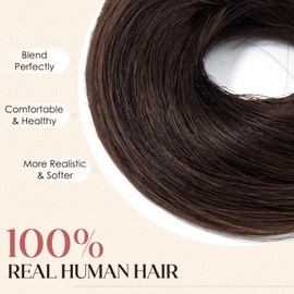 Hairro Brown Human Hair Bun Extensions 100% Real Human Hair Piece Messy Scrunchies Fake Donut Updo Bun Hairpiece for Women Daily, Dark Brown