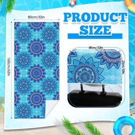 Hahafelt 2 Pack Car Seat Towel Covers with Storage Bag Seat Post Workout Sweat Washable Cover Non Slip for Car Towel for Dog Pet Workout Outdoor Sport Activities (Blue Mandala)
