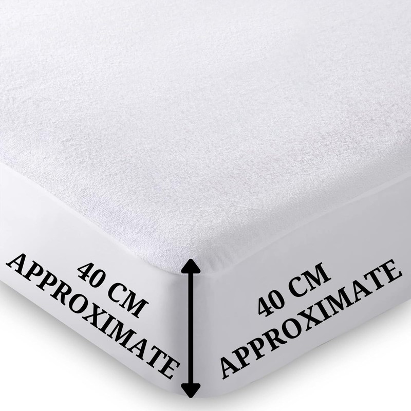 Dolce Vari Permium 100% Waterproof Terry Towel Mattress Protector Topper