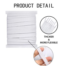 Elastic White Elastic Band, 10m Elastic Braided Elastic Rope, Sewing Flat Elastic Band for Sewing DIY Crafts