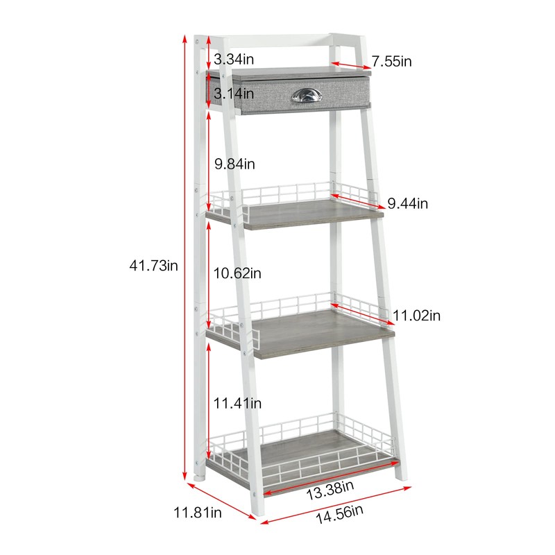 keomaisyto 4-Tier Elegant Ladder Shelf, Bathroom Storage Shelf, Ladder Bookshelf