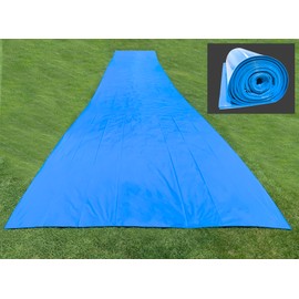 Make-A-Slide. Giant Blue Plastic Water Slides for Adults - 100, 75, 50 Feet Long Heavy-Duty Slip and Slides Water Tarps (75 Foot Slide)