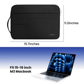 Omnpak for 15.3 inch MacBook Air Case Sleeve Compatible with 16 inch MacBook Pro M4/M3/M2/M1 Pro/Max,Multi Pockets with Side Handle Protective Carrying Case for 15 inch MacBook Air M3/M2