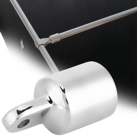 Boat Eye End Cap, Stainless Steel Cover Cap, Bimini Fittings, Marine Boats Top Hardware Strap with Eyelet Connection Cap, 7/8 Inch Cover Fit, Marine Fitting End Piece Tarpaulin Hood for Yacht Eye Cap