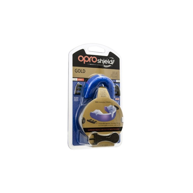 OPROshield Unisex's Opro Gold Gen 4 Gum Shield-Blue/White, Pearl, Size